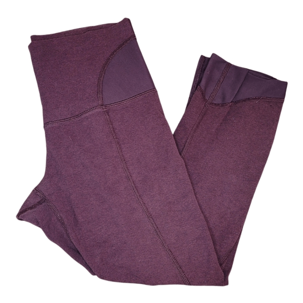 Lululemon Athletica Bordeaux Crop Leggings with Mesh Detail Size 6